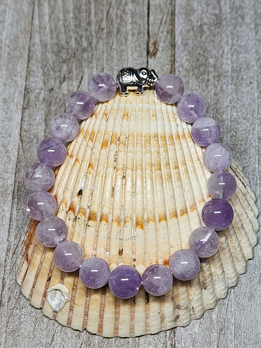 Amethyst Creates a Protective Bubble ~ Elephant Bracelet