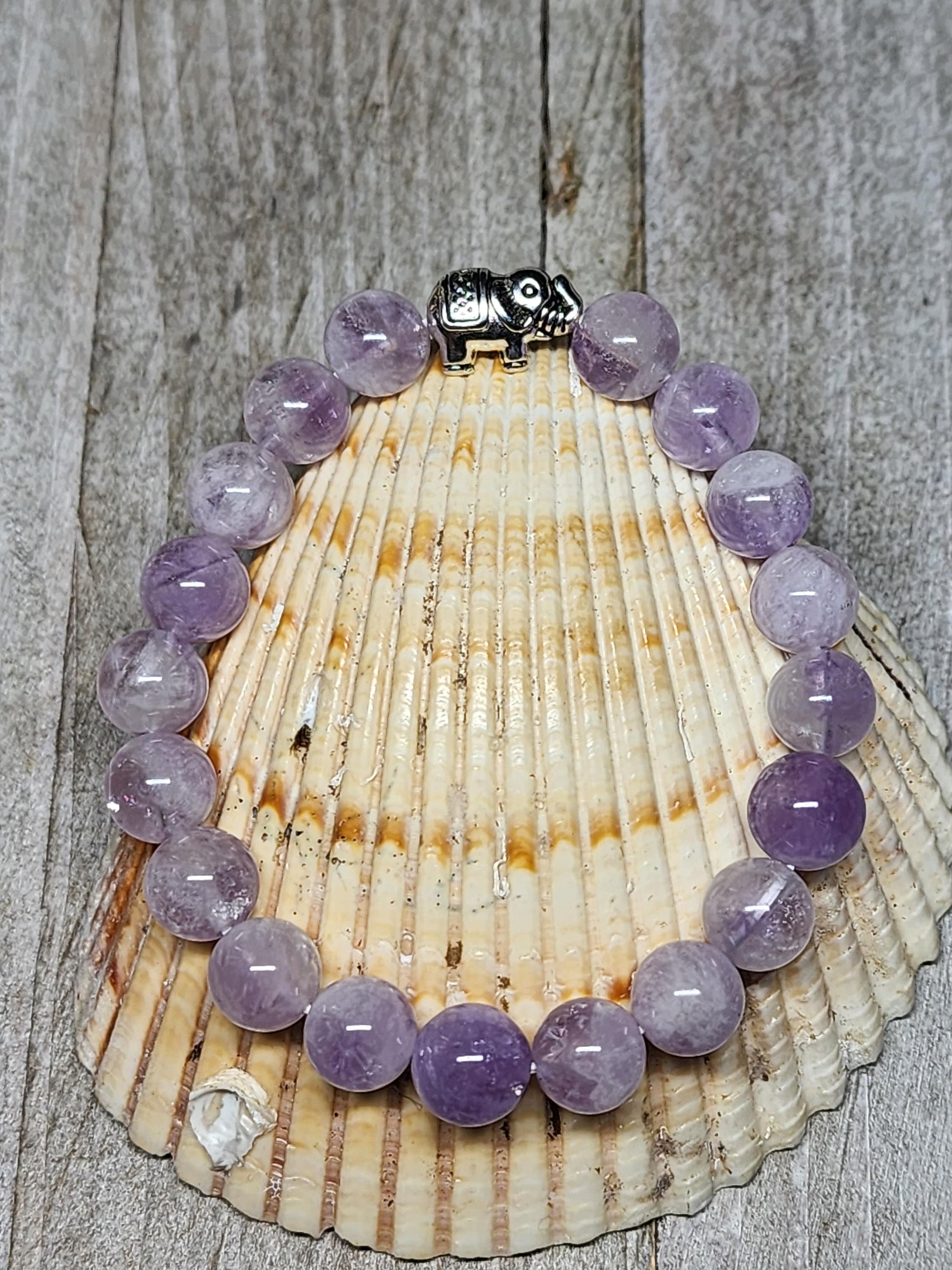 Amethyst Creates a Protective Bubble ~ Elephant Bracelet