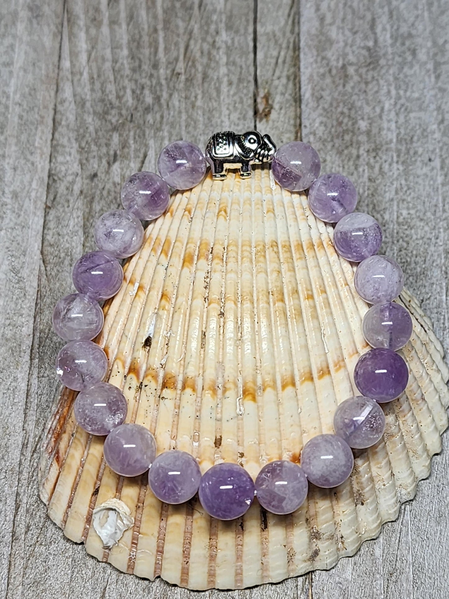 Amethyst Creates a Protective Bubble ~ Elephant Bracelet